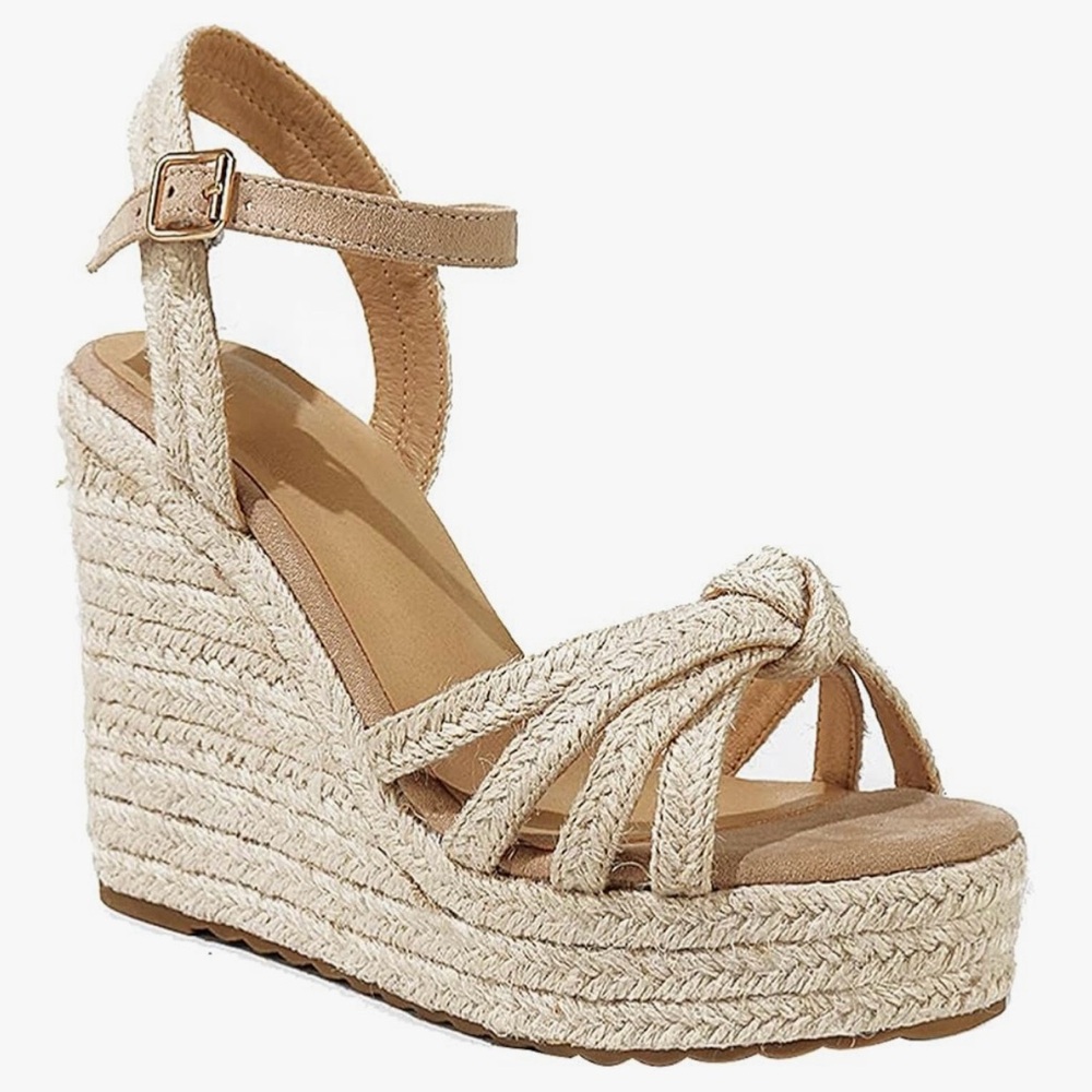 Beige Wedge Sandals